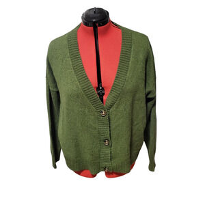 NWT Wild Fable green button front long sleeve v neck cardigan, size xxl